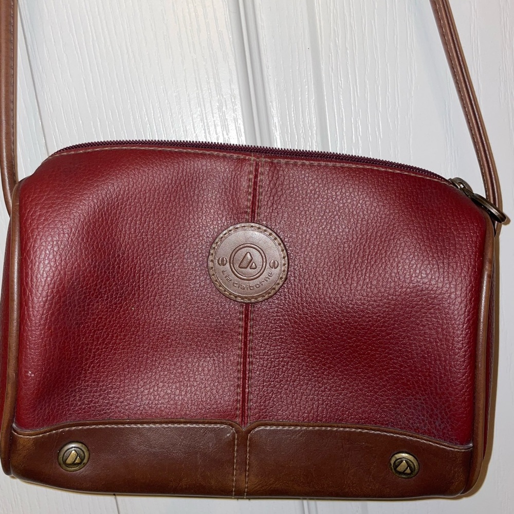Liz Claiborne Red and Brown Crossbody Bag
